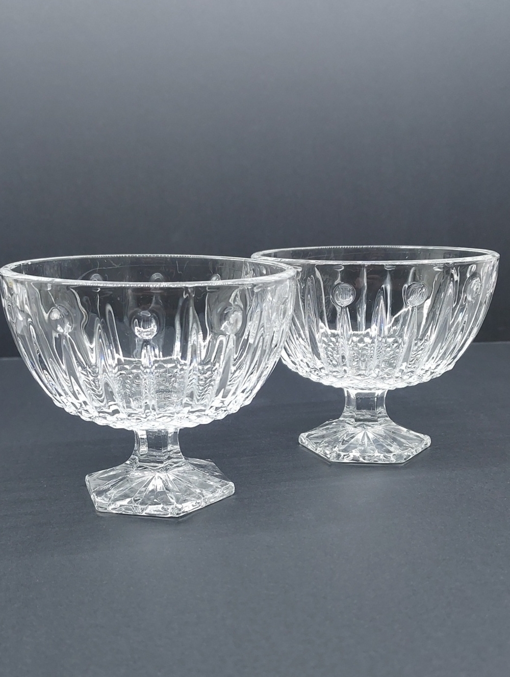 Vintage Studio Crystal Glass Dessert Bowls